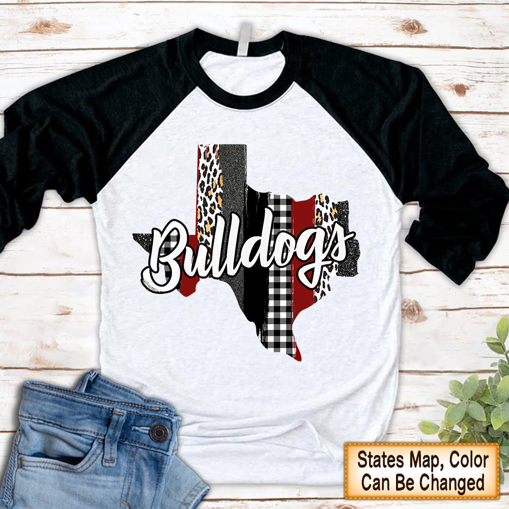 Personalized Shirt Bulldogs States Map And Color Shirt H2511