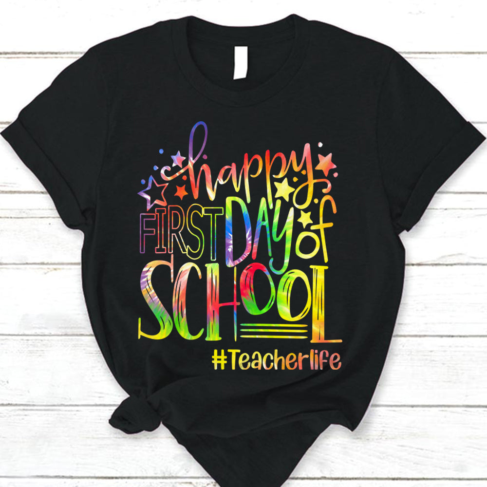 Personalized Shirt Happy First Day Of School Shirt Teacher Shirt First Day Of School Tee, Back To School T-Shirt Hk10