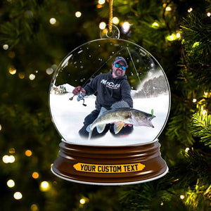 Fishing Best Moments Of The Year In Christmas Snowball Christmas Acrylic  Ornament Upload Photo For Fishing Lover H2511