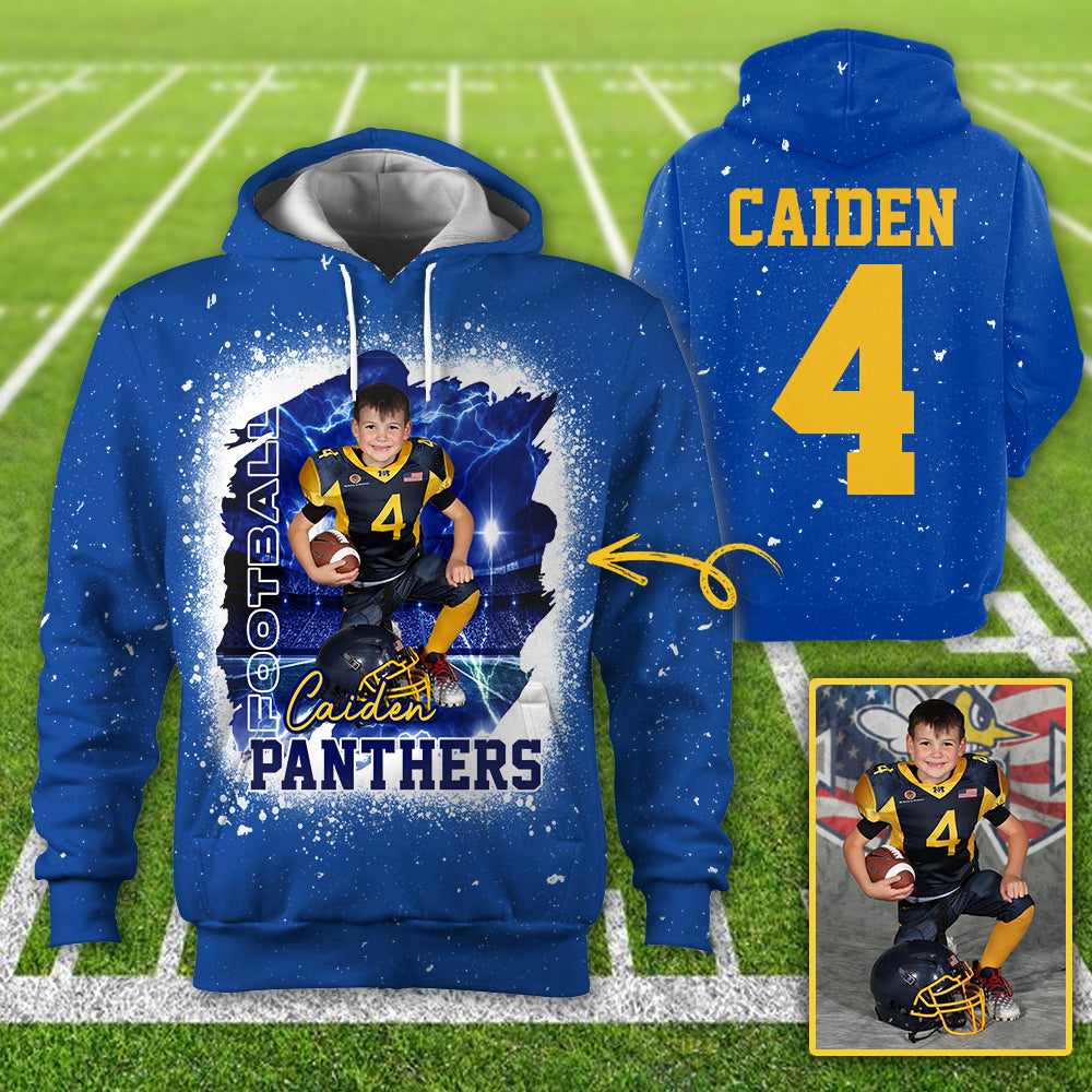 Personalized Bleached Shirt Custom Photo Player Name & Number Player Football Bleached All Over Print Shirt K1702