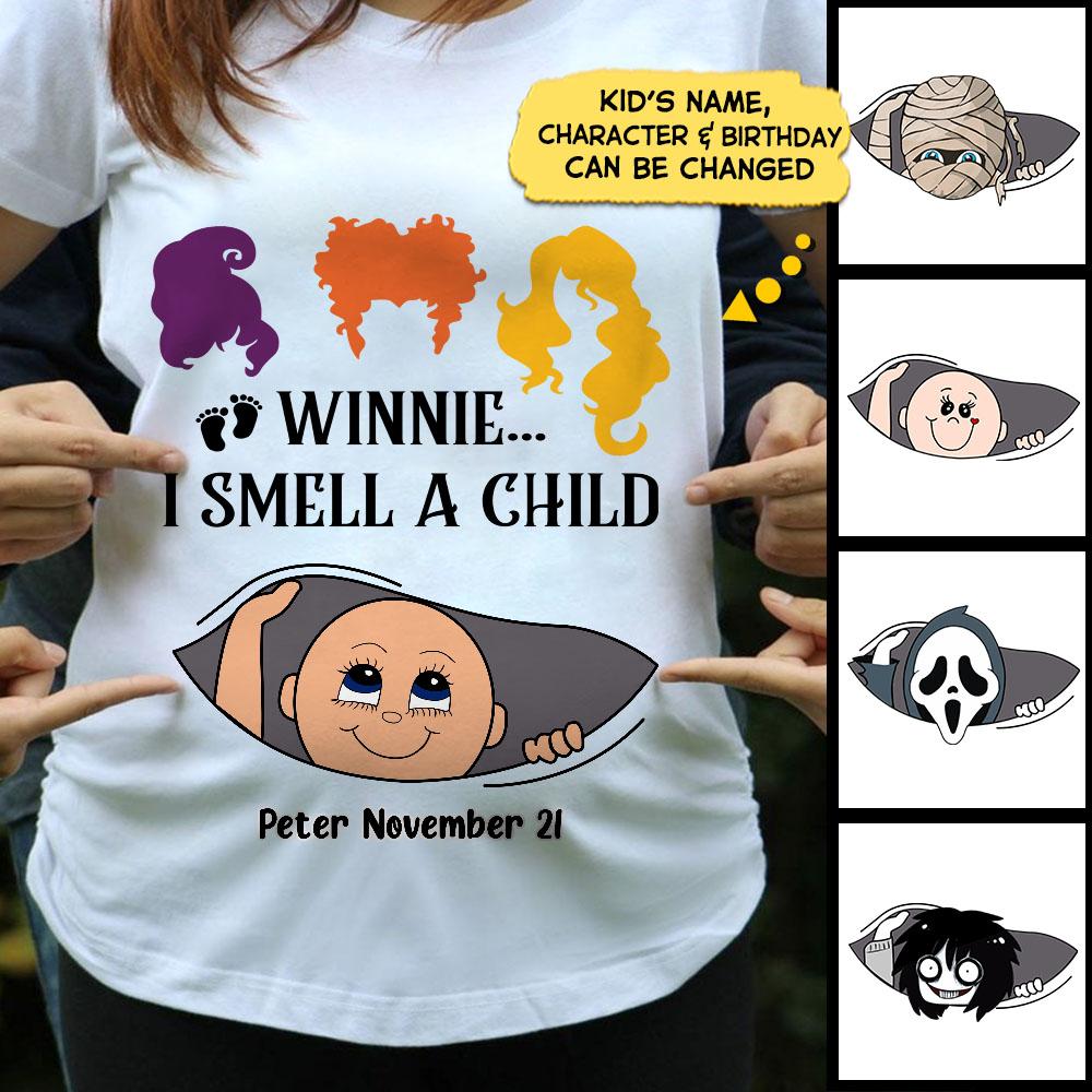 Personalized I Smell A Child Baby Pump Shirt , Funny New Mom Shirt, Custom Baby Name Shirt.