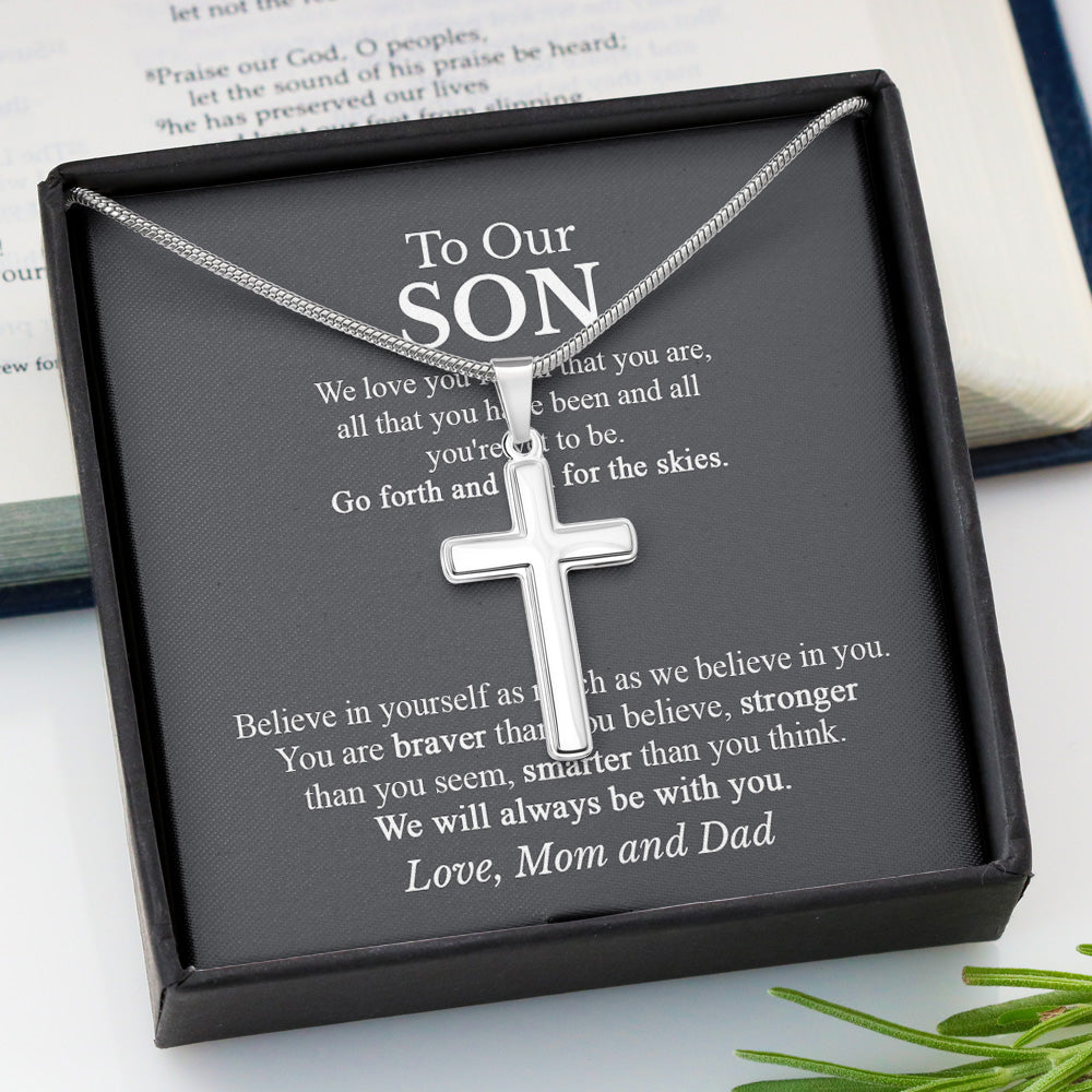Personalized To Our Son Necklace From Mom And Dad, Gift For Son We Love You For All That You Are, Son Fathers Day Necklace Gift For Men