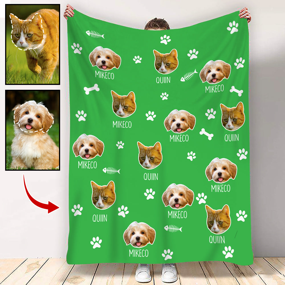 Custom Photo Pet Blanket - Gift for cat lovers, dog lover, cat lover - Personalized  Oven Mitts & Pot Holder Set