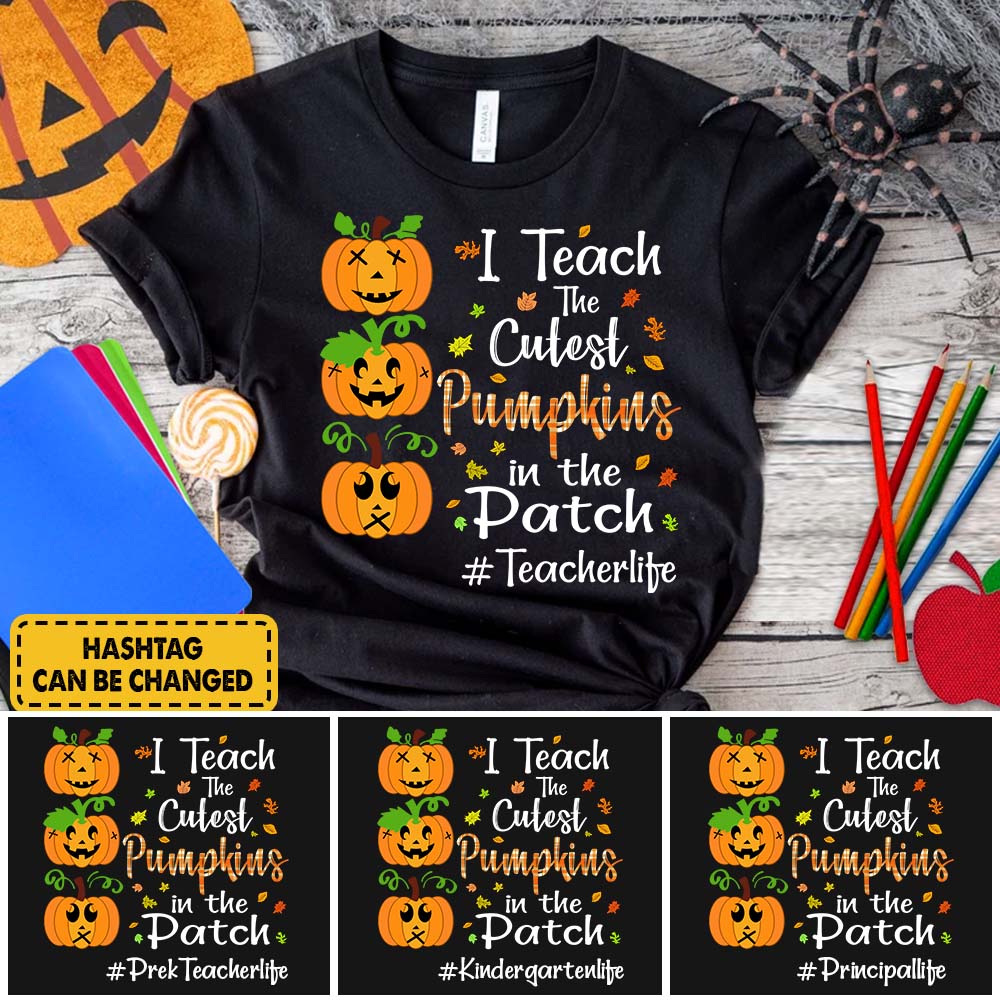 Personalized Pumpkin Shirt - See No Evil, Hear No Evil, Speak No Evil Teacher Halloween K1702
