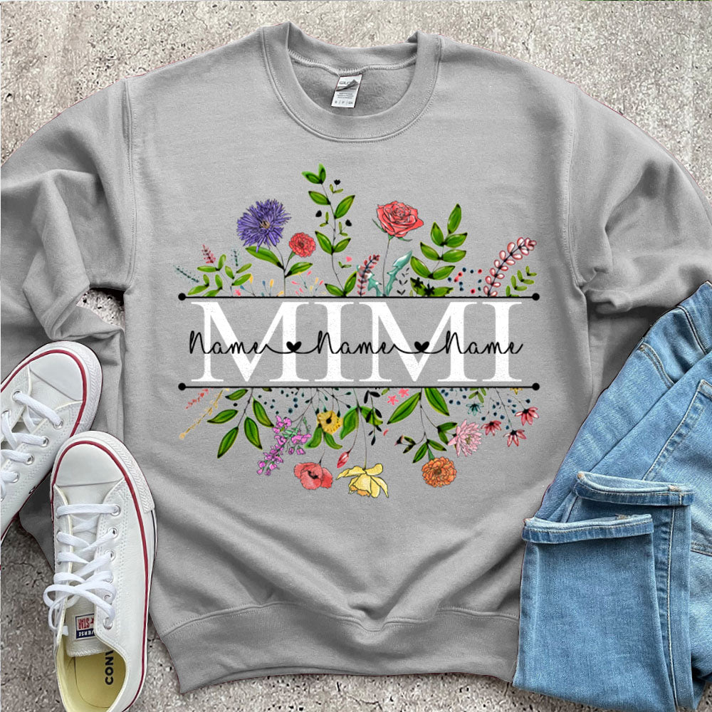 Personalized Wildflowers Mimi And Grandkids Name Shirts For Mimi