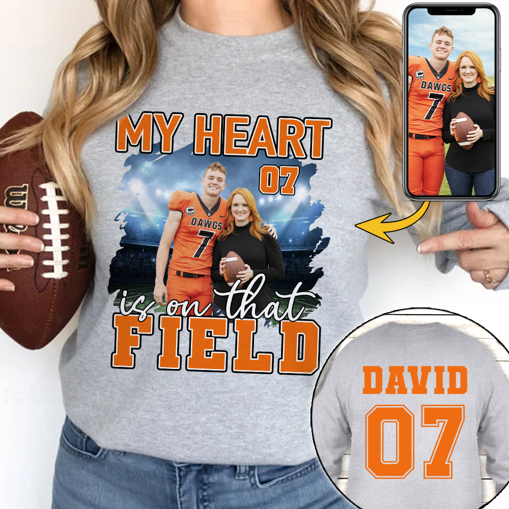My Heart Is On That Field Personalized Game Day Football Shirt