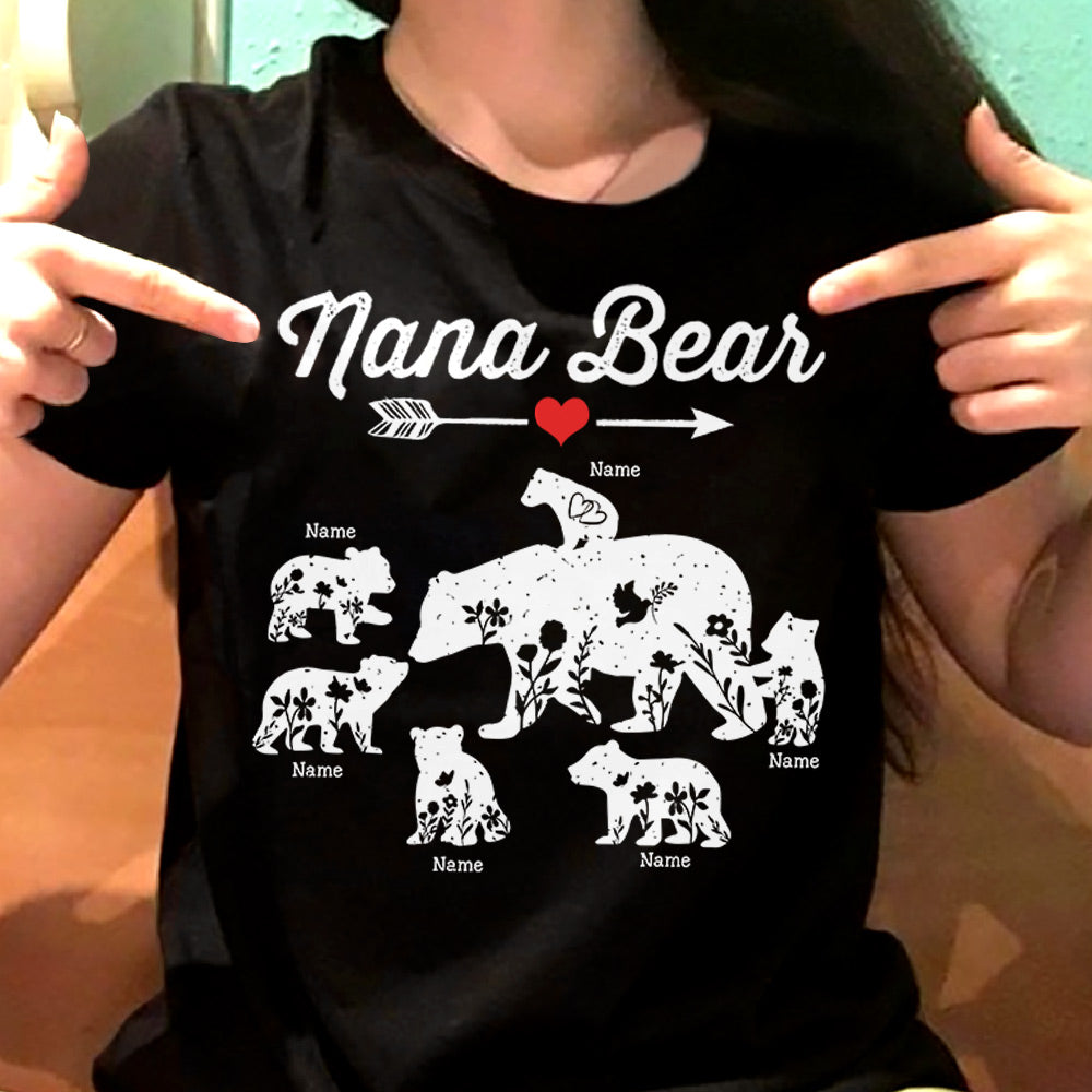 Personalized Nana Bear With Her Cute Bears Shirt For Grandma