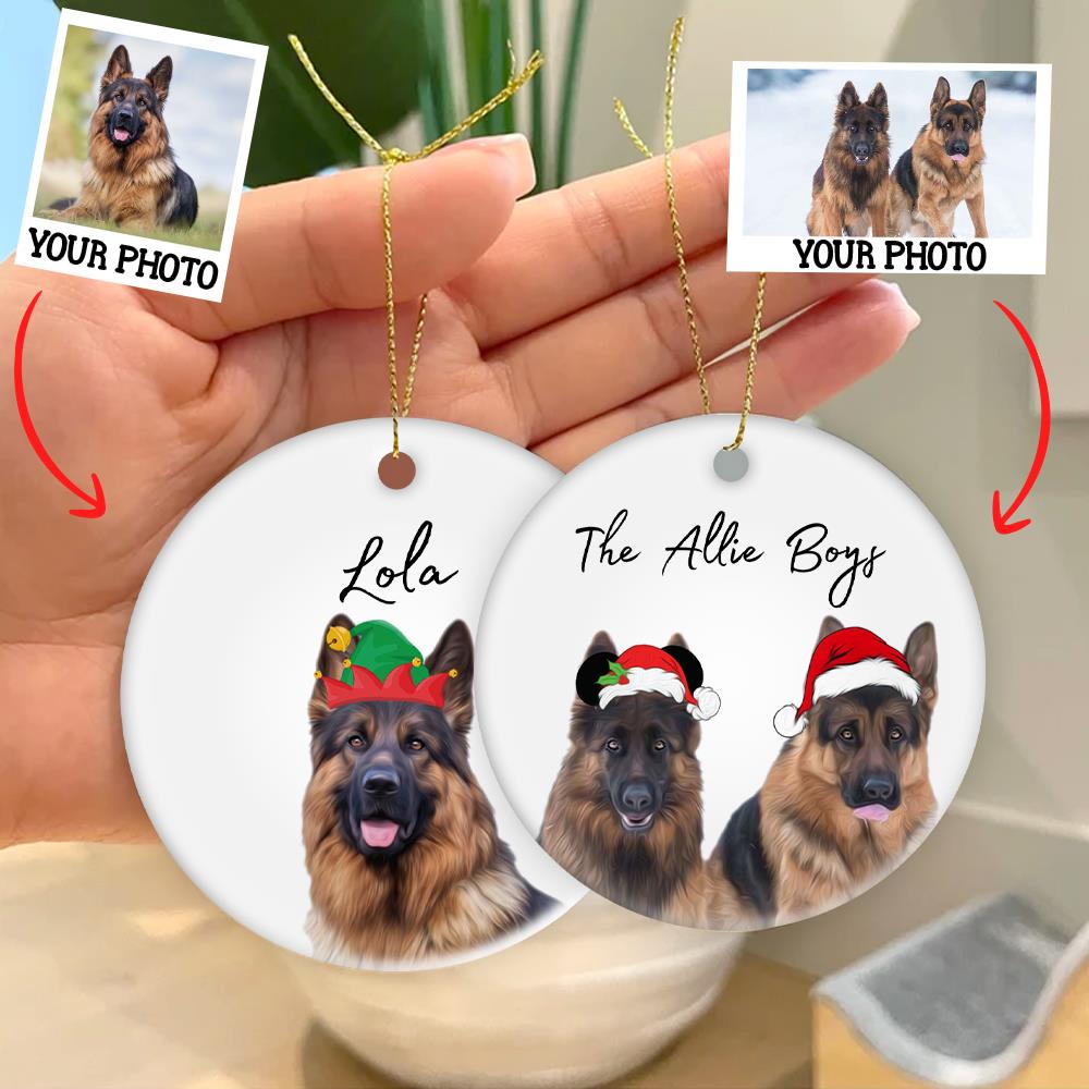 Personalized Pet Ornament Using Pet's Photo Name Custom Ornament