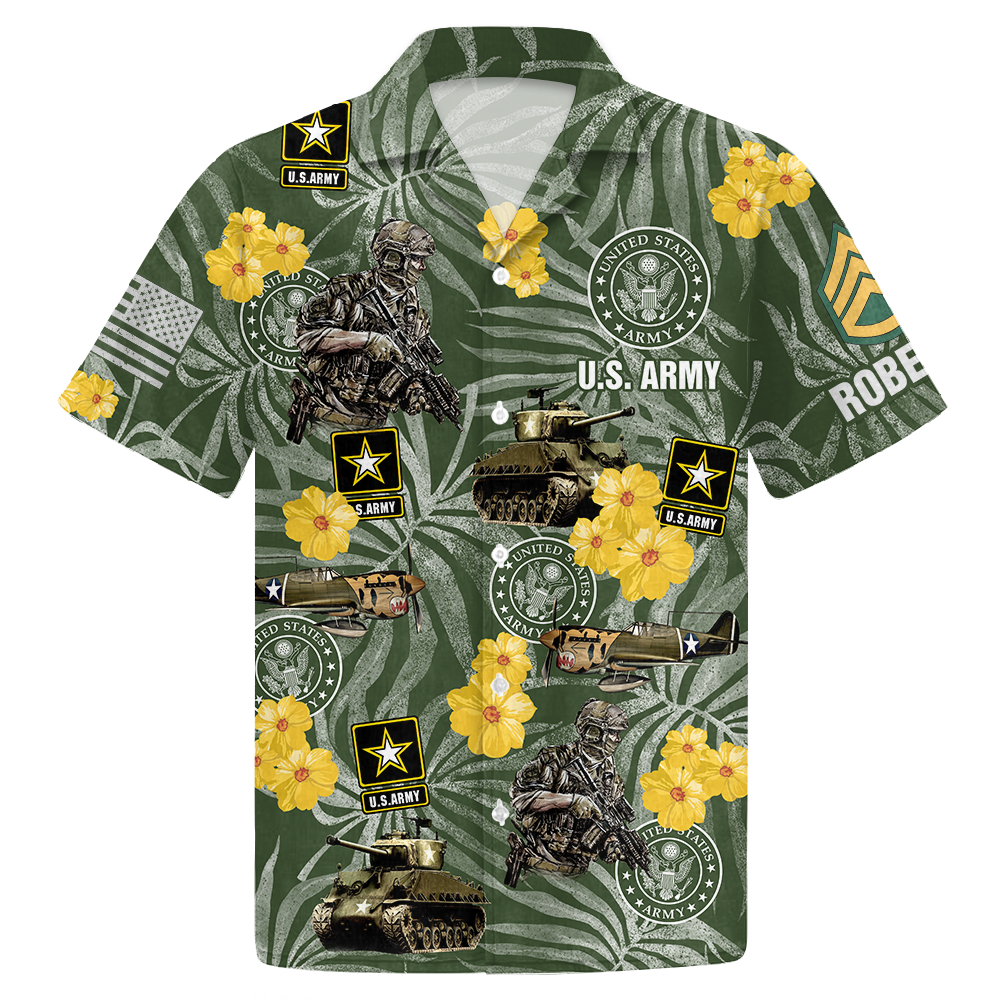 Personalized Hawaiian Shirt For Veterans Custom All Branches And Name Hawaiian Shirt Gift K1702