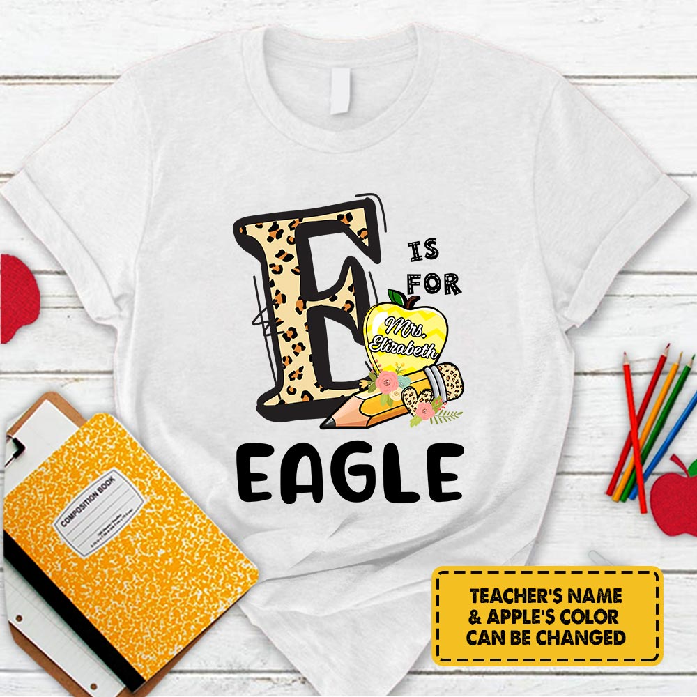 Personalized Eagle Leopard Shirt Teacher T-Shirt