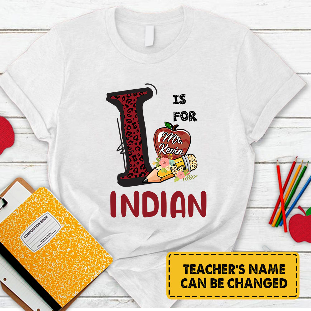 Personalized Indian Colorful Leopard Shirt Teacher T-Shirt