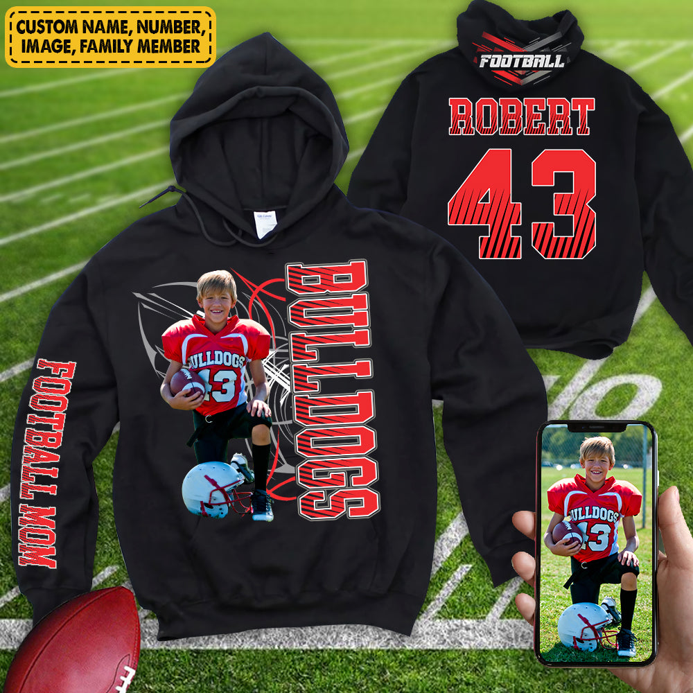 Custom Photo Football Player Shirt, Personalized Football Shirt  With Your Text Image, Custom Sport Player Picture Shirt, Personalized Shirt  With Photo, Your Photo And Text Shirt : Clothing, Shoes & Jewelry