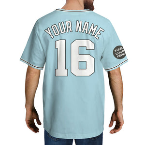  Custom Baseball Jersey Men Women, Personalized Stitched Printed  Team Name Number Logo, Gold Navy and Light Blue Baseball Shirt : Clothing,  Shoes & Jewelry