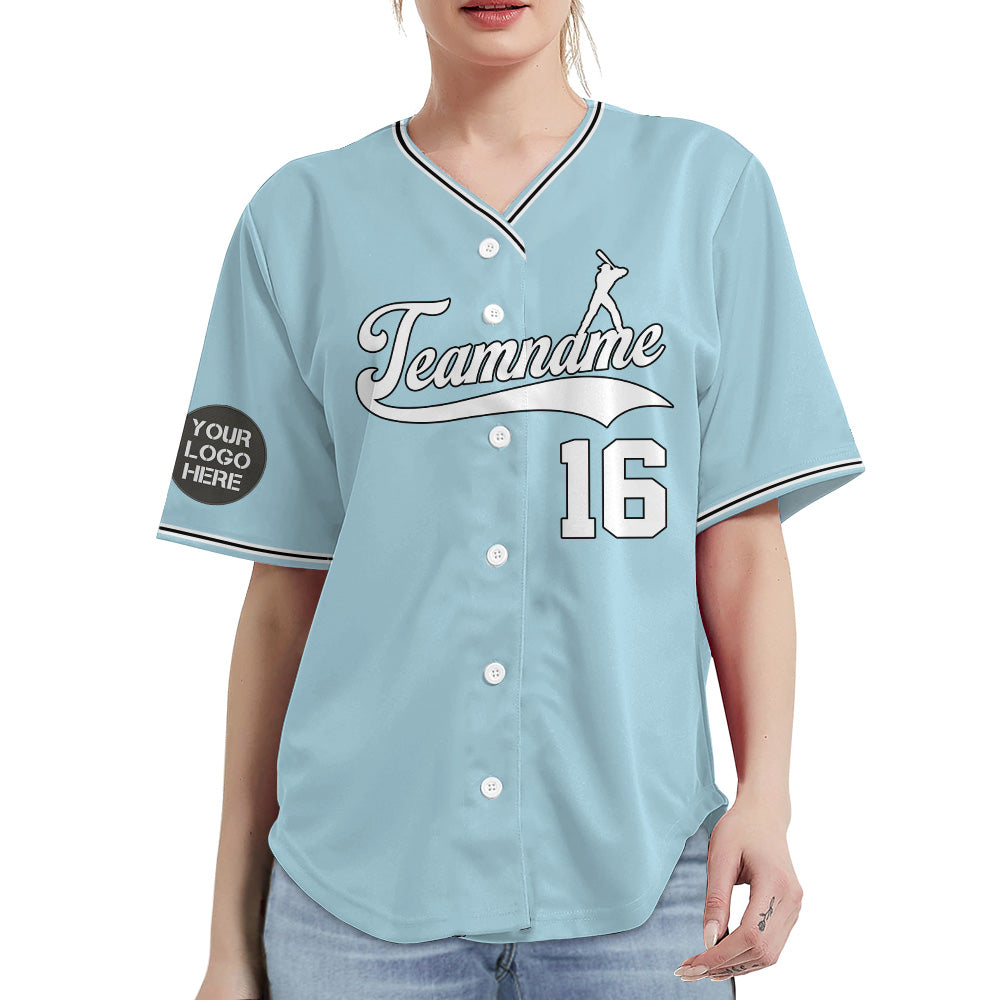  Custom Baseball Jersey Men Women, Personalized Stitched Printed  Team Name Number Logo, Purple-Pink Light Blue Baseball Shirt : Clothing,  Shoes & Jewelry