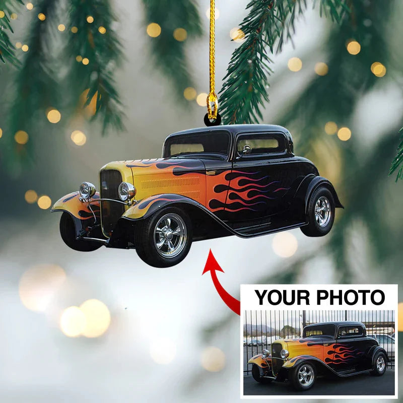 Custom Photo Ornament Gift For Bug Car Lovers - Personalized Photo Ornament Gift For Bug Car Lovers