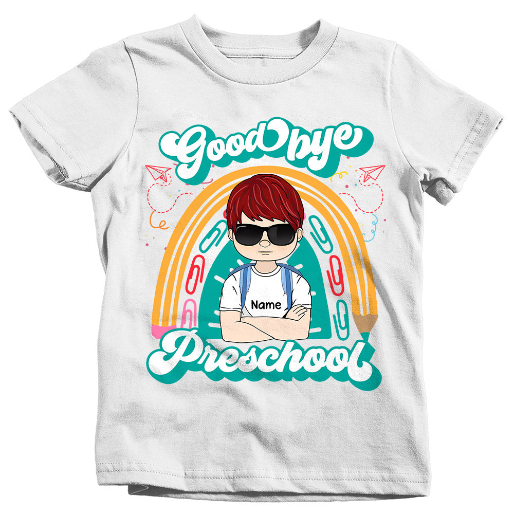 Personalized Goodbye Preschool, Graduation Shirt Gift For Kid