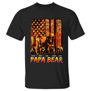 Papa Bear Forest Us Flag - Personalized Shirt