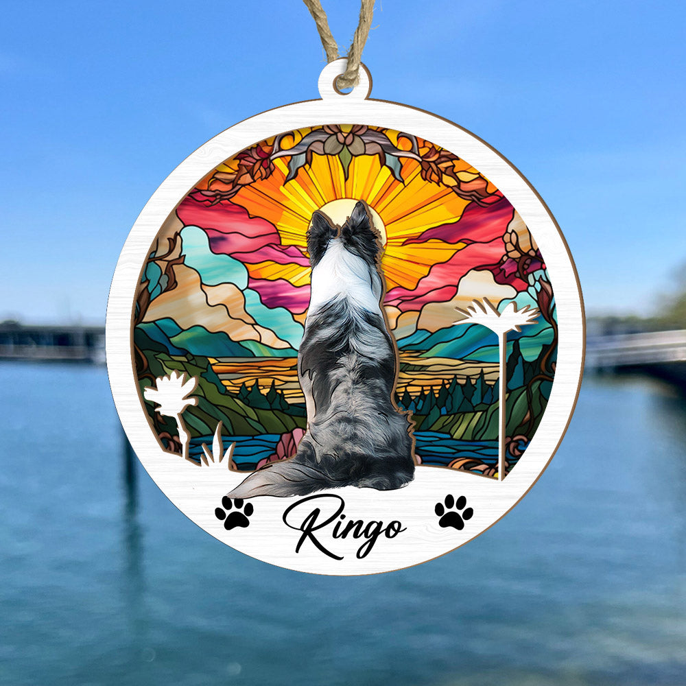 Dog Suncatcher Personalized Ornament, Pet Christmas Ornament, Dog Chirstmas Ornament