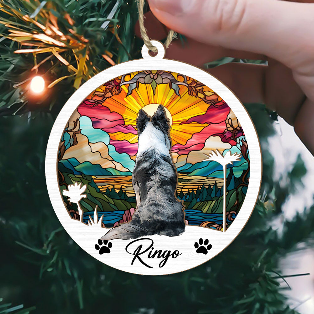 Dog Suncatcher Personalized Ornament, Pet Christmas Ornament, Dog Chirstmas Ornament