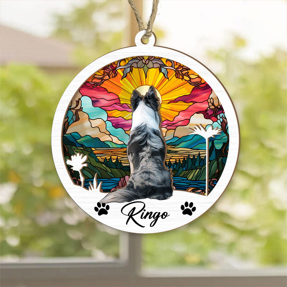Dog Suncatcher Personalized Ornament, Pet Christmas Ornament, Dog Chirstmas Ornament