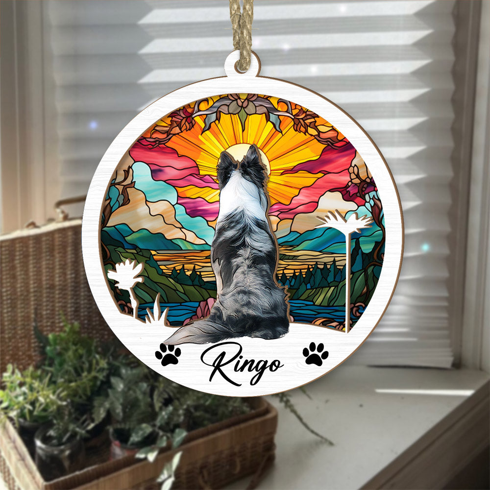 Dog Suncatcher Personalized Ornament, Pet Christmas Ornament, Dog Chirstmas Ornament
