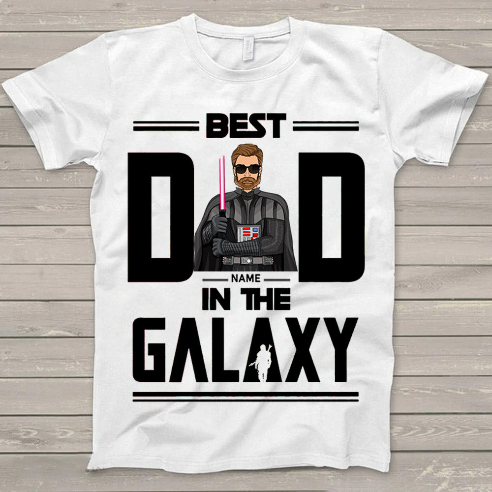 Personalized Best Dad in the Galaxy Shirt - Custom Father's Day Gift