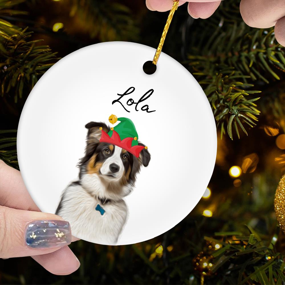 Personalized Pet Ornament Using Pet's Photo + Name - Custom Ornament Christmas Dog Ornament Personalized Dog Ornament Custom Dog