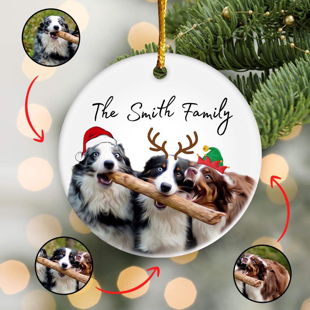 Personalized Pet Ornament Using Pet's Photo + Name - Custom Ornament Christmas Dog Ornament Personalized Dog Ornament Custom Dog