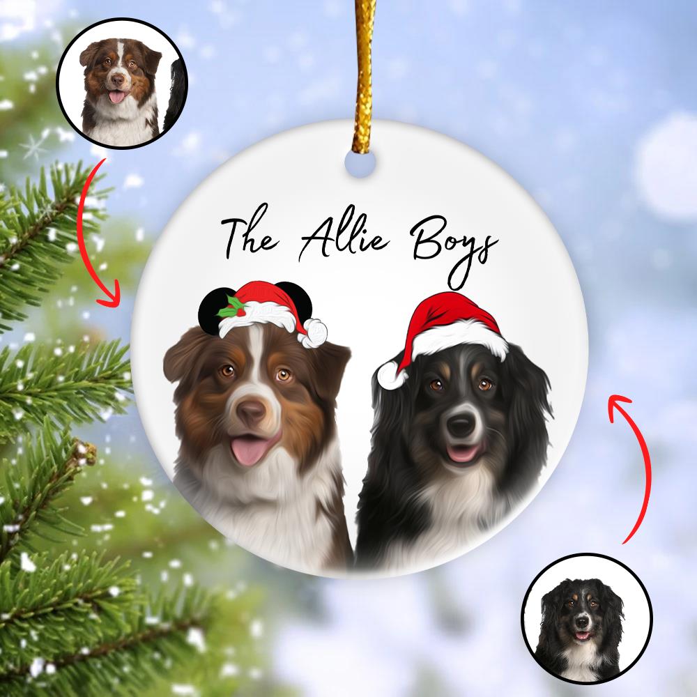 Personalized Pet Ornament Using Pet's Photo + Name - Custom Ornament Christmas Dog Ornament Personalized Dog Ornament Custom Dog