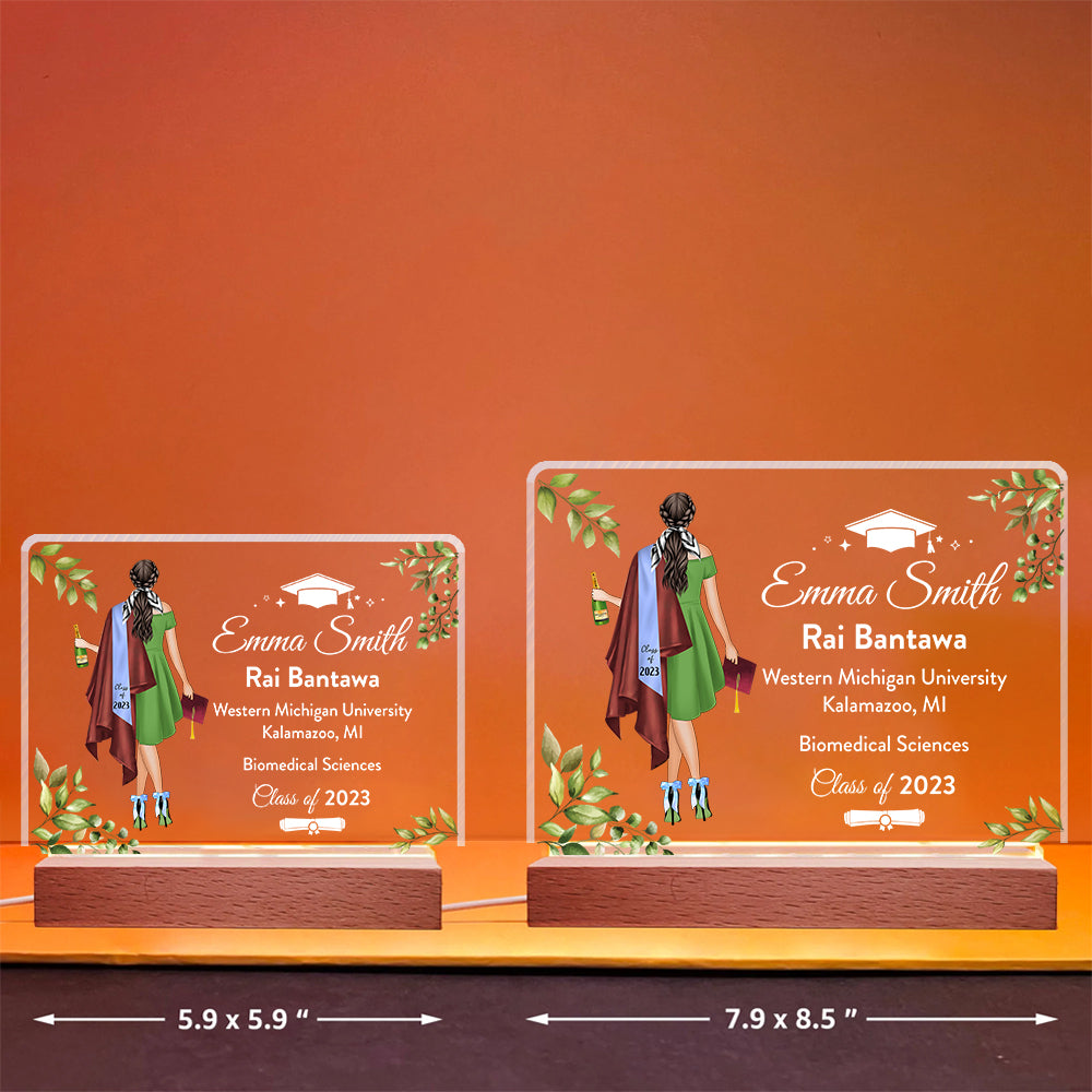 Personalized Graduation 3D Led Light Wooden Graduation Class of 2025 Senior Gift K1702