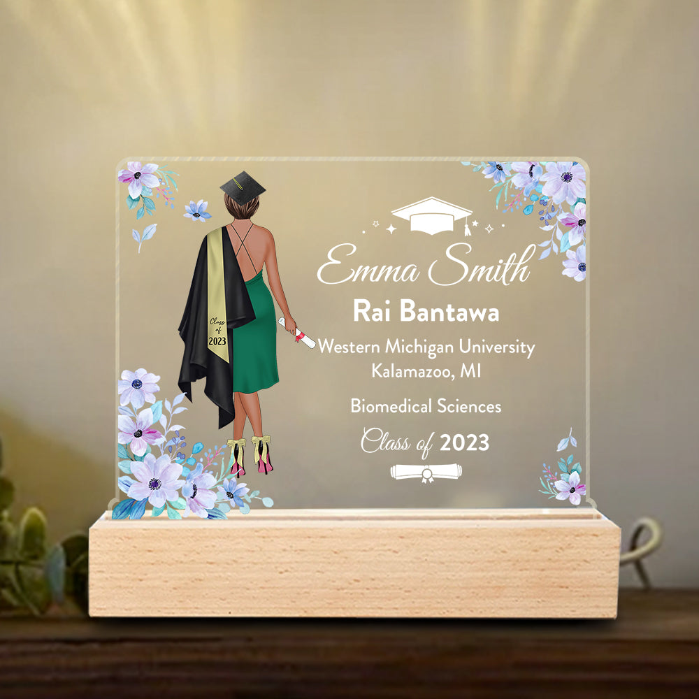 Personalized Graduation 3D Led Light Wooden Graduation Class of 2025 Senior Gift K1702