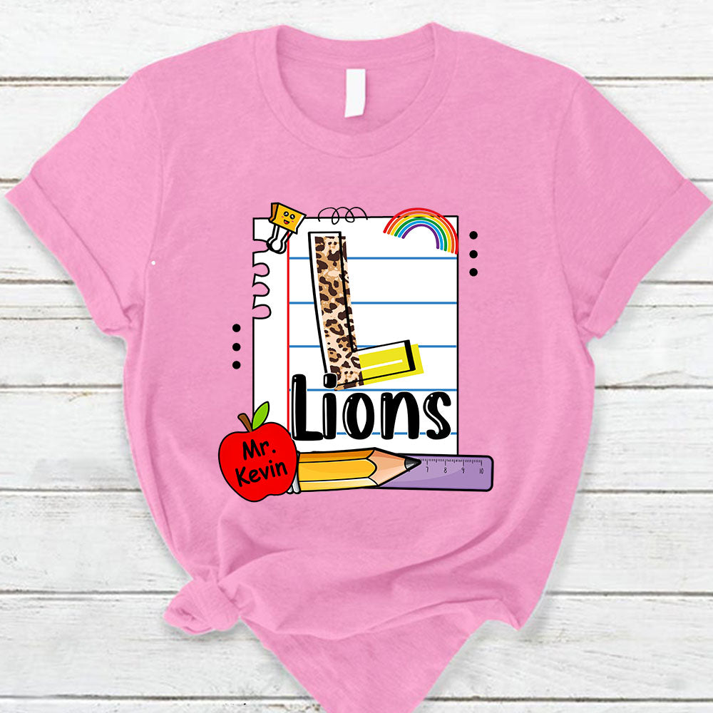 Personalized Lions School Mascot Lined Paper Shirt