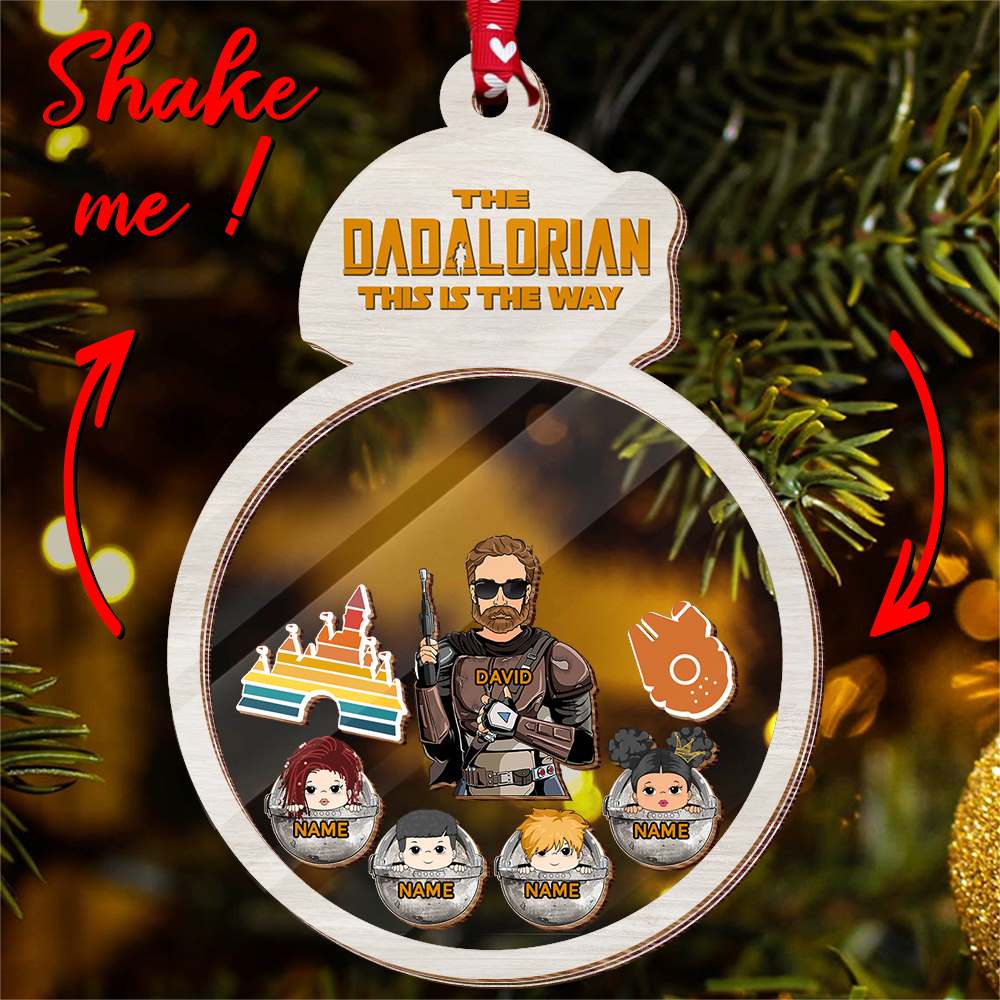 The Dadalorian Family Custom 5 Layered Christmas Shaker Ornament Vr2
