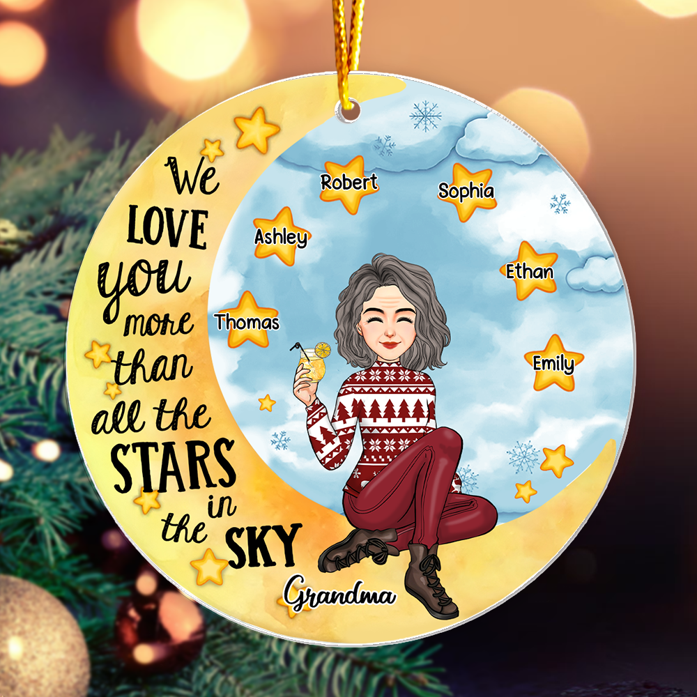 We Love You More Than All The Stars In The Sky - Personalized Acrylic Ornament