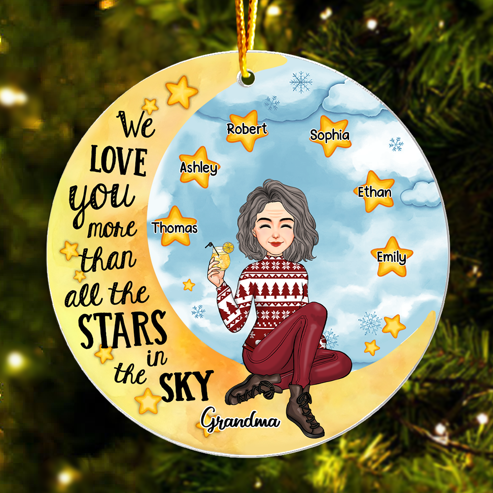We Love You More Than All The Stars In The Sky - Personalized Acrylic Ornament