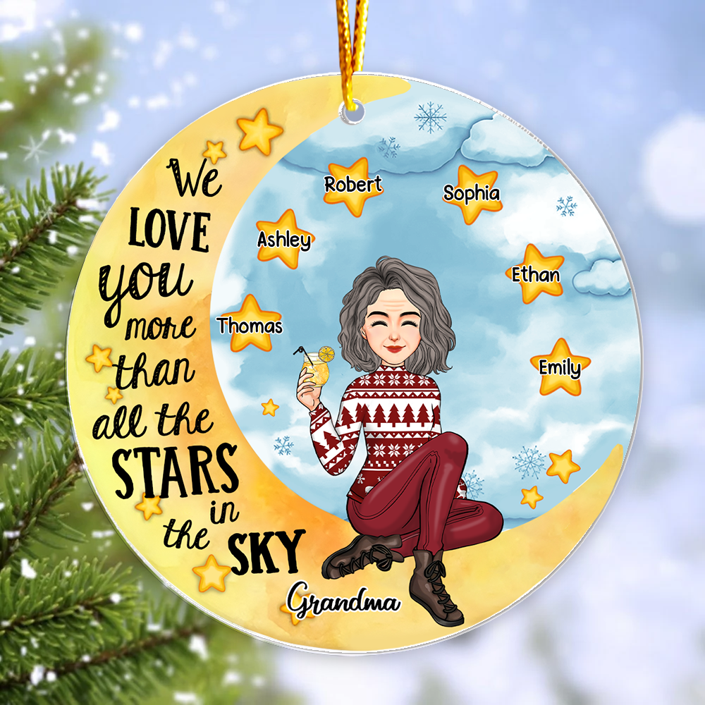 We Love You More Than All The Stars In The Sky - Personalized Acrylic Ornament