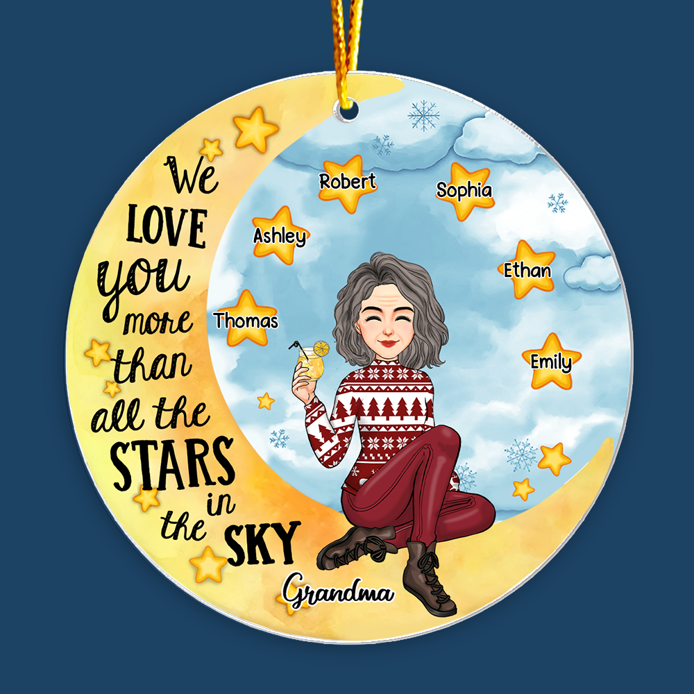 We Love You More Than All The Stars In The Sky - Personalized Acrylic Ornament