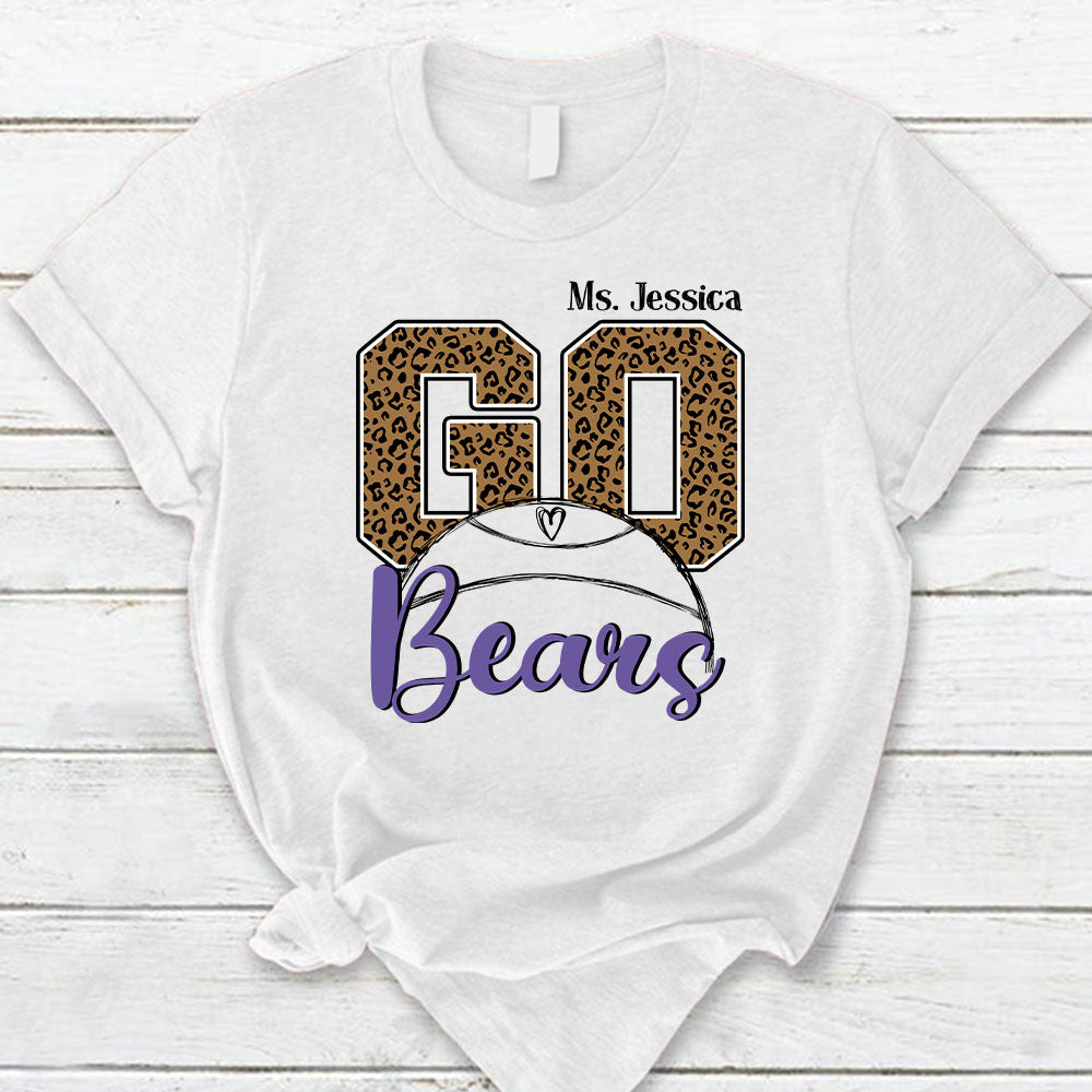 Personalized Go Bears Mascot Leopard Custom Sport Teacher T-Shirt