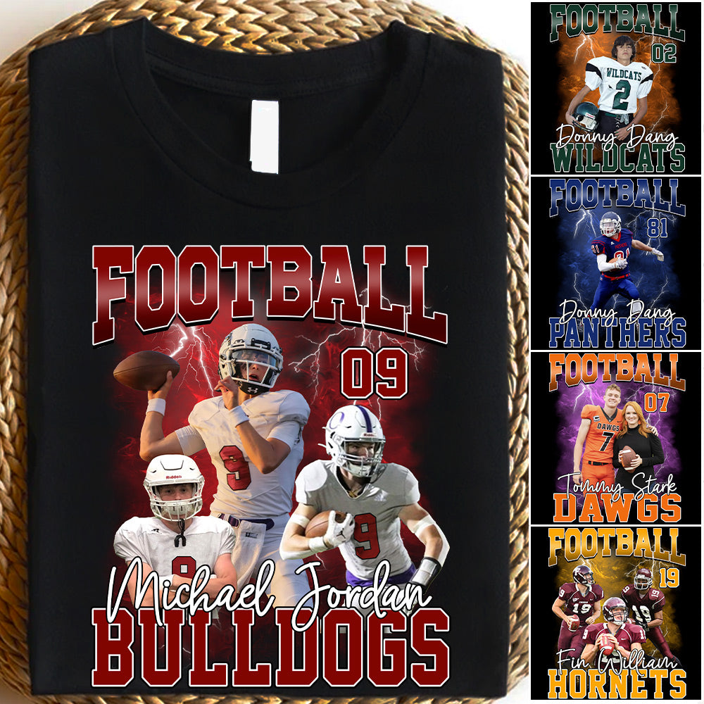 Custom Photo Football Player Shirt, Personalized Football Shirt With Your  Text Image, Custom Sport Player Picture Shirt, Personalized Shirt With