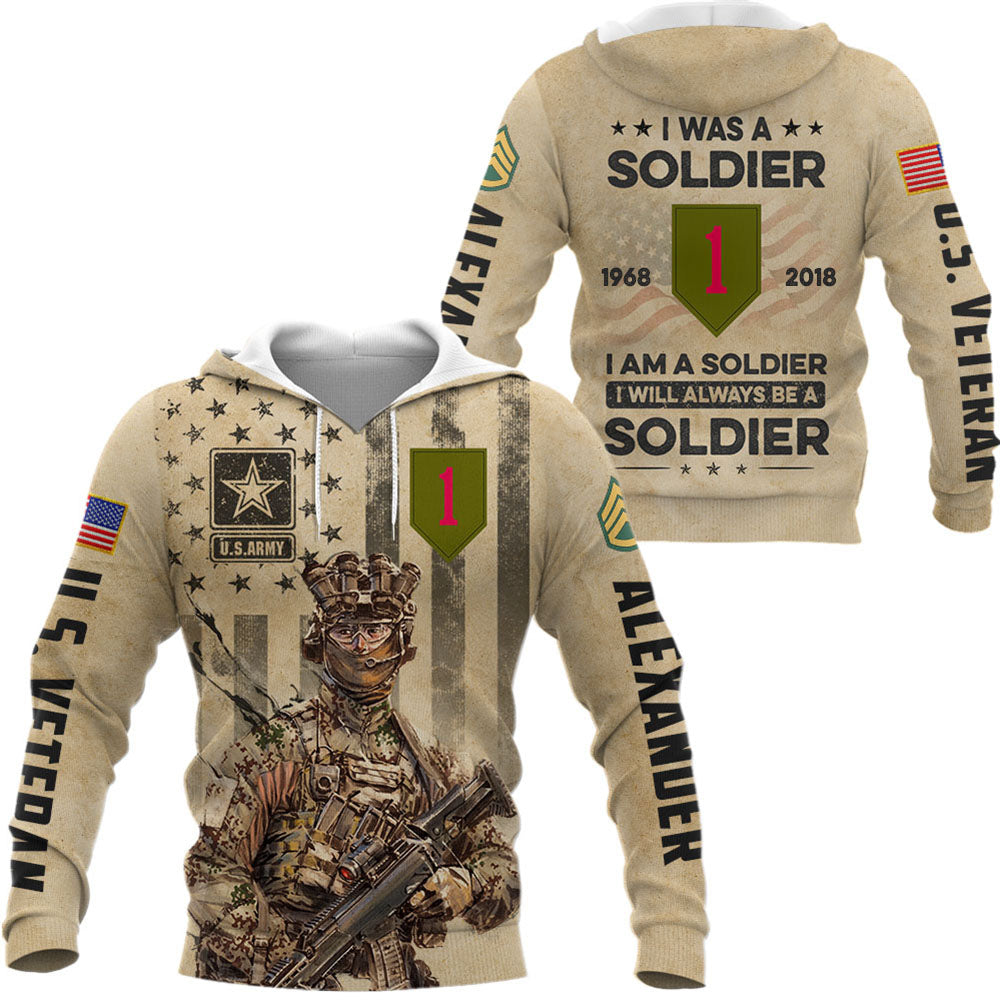 Personalized All Over Print Shirt Custom Military Division Rank Gift For Veterans K1702