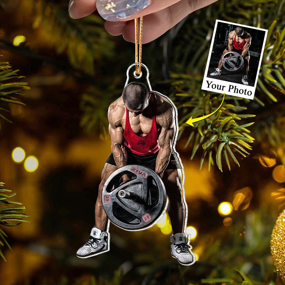 Custom Photo Acrylic Ornament Gift For Fitness - Personalized Upload Photo Fitness Acrylic Ornament For Fitness Lovers