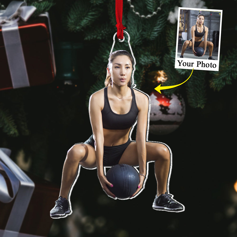 Custom Photo Acrylic Ornament Gift For Fitness - Personalized Upload Photo Fitness Acrylic Ornament For Fitness Lovers