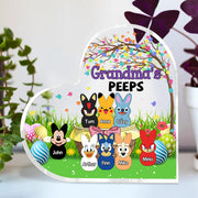 Personalized Bunny Heart-Shaped Acrylic Plaque，Gifts for Grandma Easter Day Gift