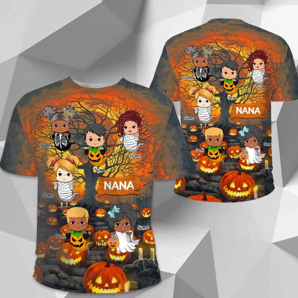 Little Ghouls Just Wanna Have Fun Halloween Grandma Personalized All Over Print 3D Shirts