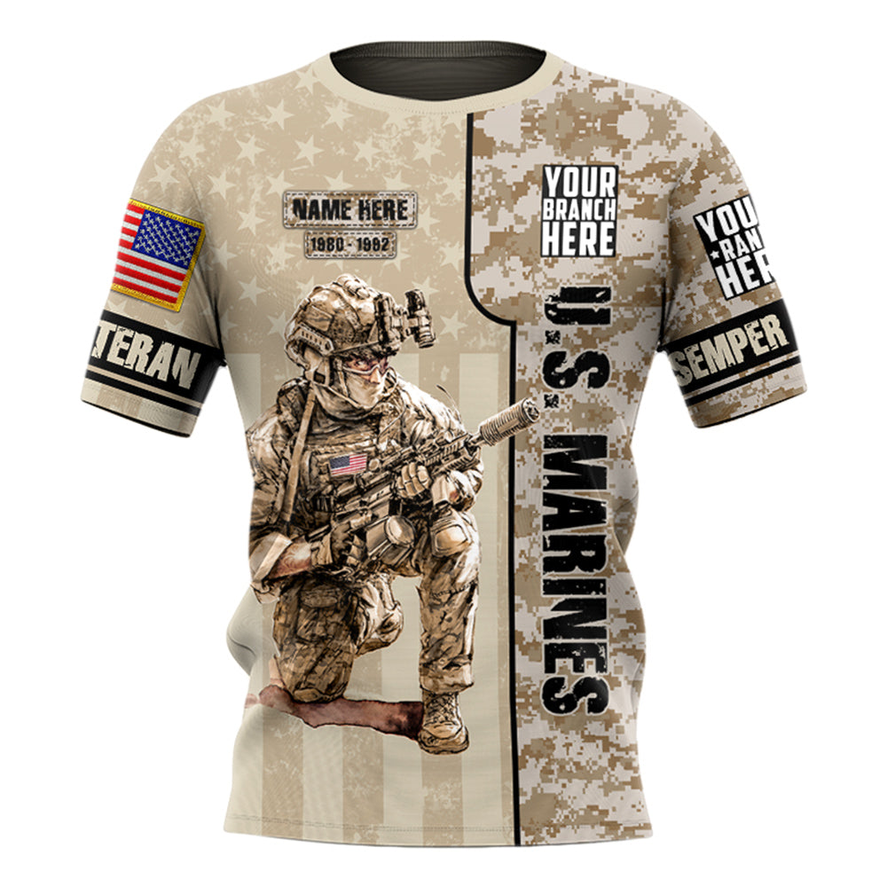 Veteran U.S Soldiers 3D Hoodie All Over Print Shirt For Veteran Custom Branch Rank Camouflage Hoodie H2511