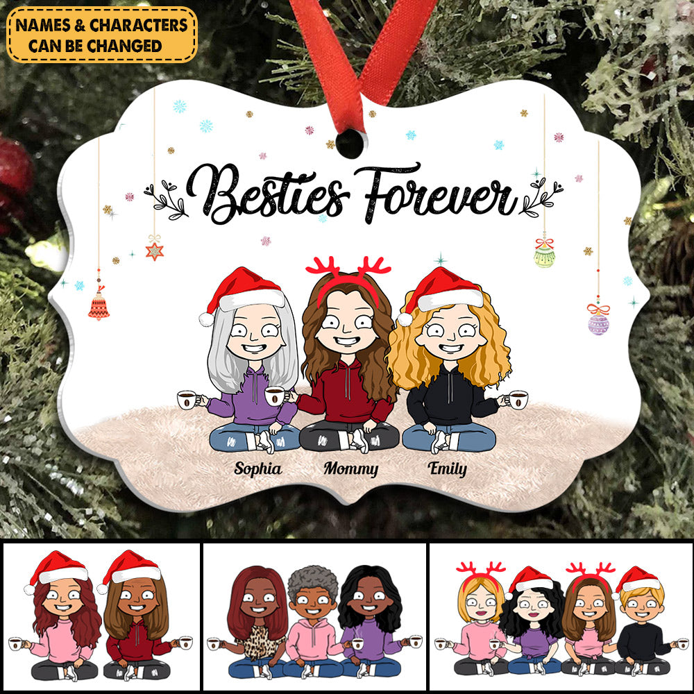 Besties Forever - Personalized Medallion Acrylic Ornament