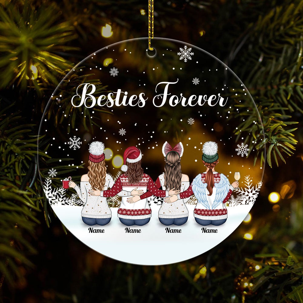 Personalized Ornament Gift For Sister - Custom Ornaments Gift For Brother - Side By Side Miles Apart Sisters Will Always Ornament