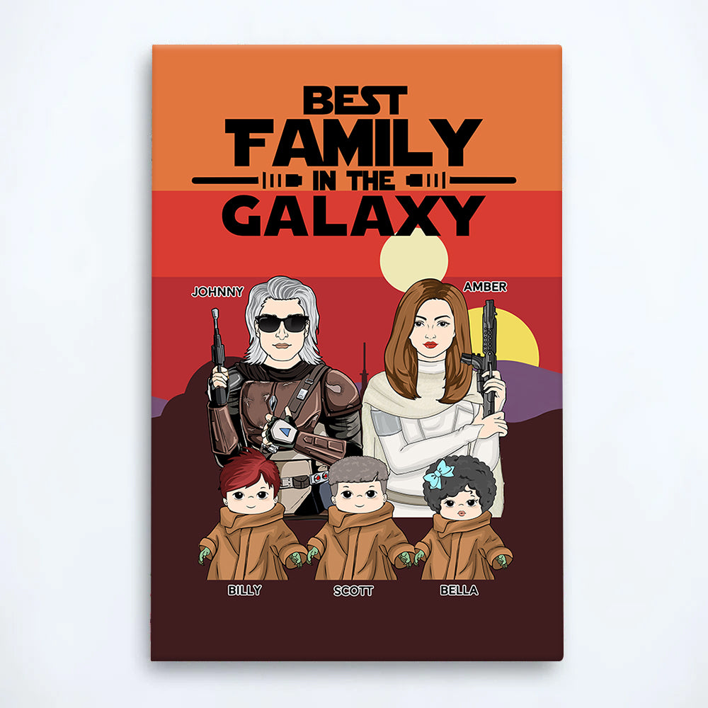 Best Family In The Galaxy - Personalized Poster Canvas