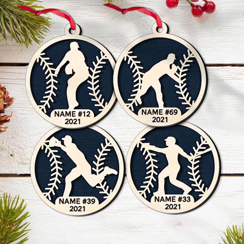 Personalized Ornament Gifts For Baseball Lovers - Custom Ornaments Gift For Baseball Player - Baseball Player Ornament
