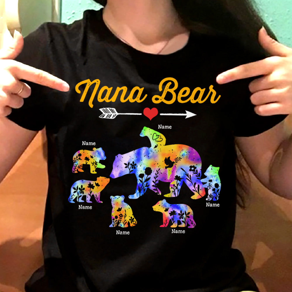 Personalized Nana Bear With Her Cute Bears Shirt For Grandma